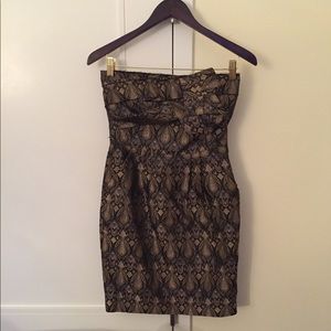 Naughty strapless brocade jacquard dress 0